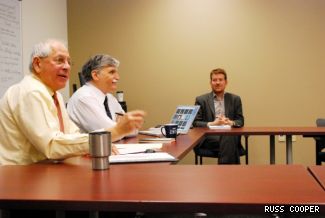 (Left to right): MIGS Director Frank Chalk, Senior Fellow Roméo Dallaire and MIGS Lead Researcher Kyle Matthews. 